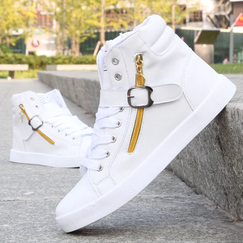 Title 8, Sneakers Bianche Alte da Studente Versatili Com...
