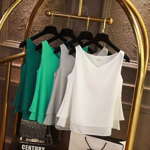 Title 17, Camisole femme en mousseline de soie, chemise l...