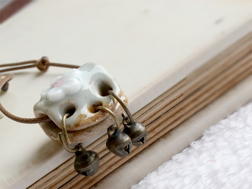 Title 3, Ethnic Style Ceramic Bell Clavicle Chain, a bea...