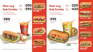 Subway menu 