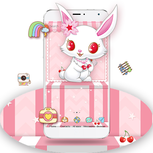 Download White Cute Rabbit Theme For PC Windows and Mac