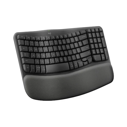 Bàn Phím Công Thái Học Không Dây Logitech Wave Keys Wireless/Bluetooth/Đen (Graphite) (920-012281)