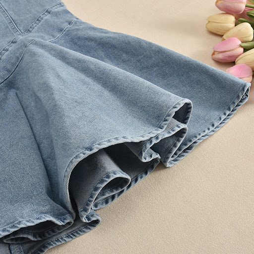 Title 15, Denim Wash Water Wrapped Chest Backless Zipper ...