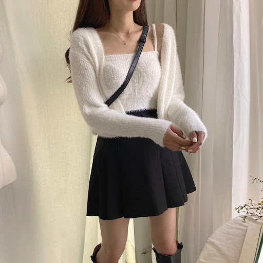 Title 21, Spring Mink Knitted Cardigan Coat Bottoming T...