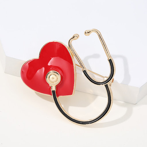 Title 3, Stethoscope Brooches Gold Pin Romantic Jewelry ...