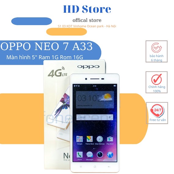 Điện Thoại Oppo Neo 7 - A33 Cũ Giá Rẻ, Nghe Gọi Lướt Mạng Chơi Game Cơ Bản | Bh 6 Tháng