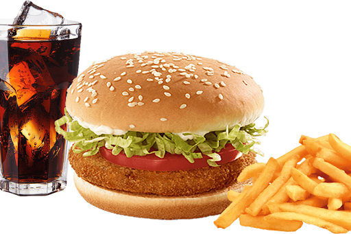 Aloo Tikki Supreme Burger With Fries And Coke [250 Ml]