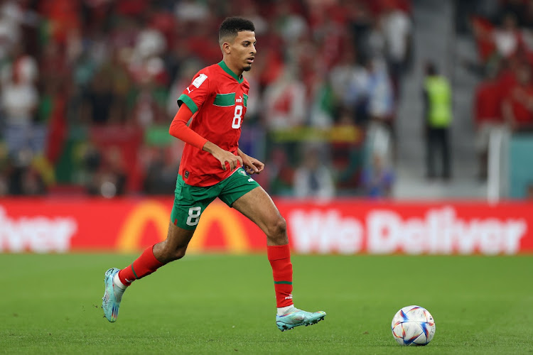 Azzedine Ounahi of Morocco in action during the Fifa World Cup 2022 quarterfinal match between Morocco and Portugal at Al Thumama Stadium in Doha, Qatar, December 10 2022. Picture: MICHAEL STEELE/GETTY IMAGES