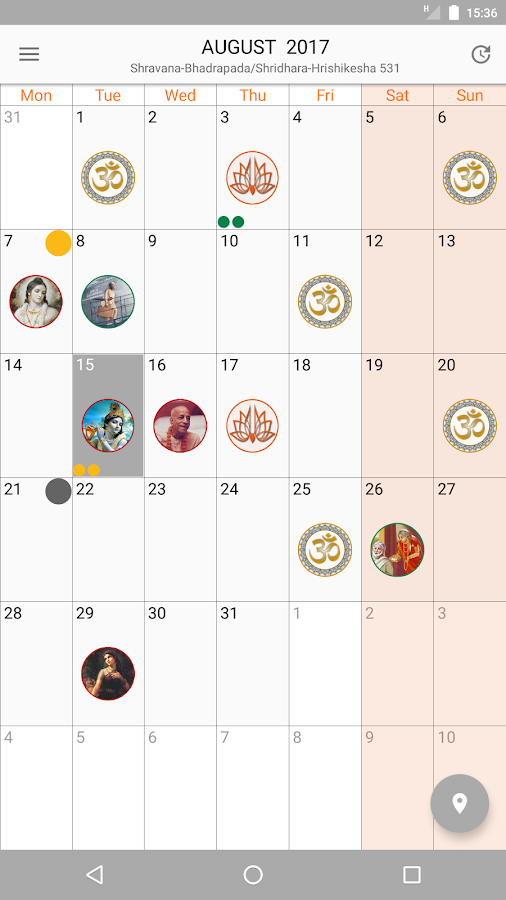 Vaishnava Calendar for ISKCON and Gaudiya devotees Android Apps on