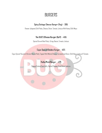 The Bug: Bar & Kitchen menu 