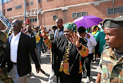 Nkosazana Dlamini-Zuma waves  as she arrives for a mini-rally at Alexandra Stadium. File Photo.