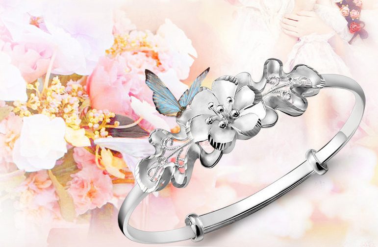 Sweet Bauhinia Pulsera ajustable Mujer Flor Vera Bracelet