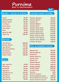 Purnima Bar & Restaurant menu 5