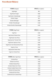 Teja Sweet Heart Bakery menu 3