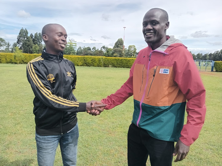 Mark Kiptoo with Cedrick Sembi at Eldoret Sports Club