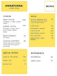 Annapurna Cafe menu 1