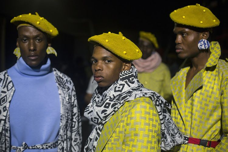 Models wearing Imprint, a local fashion label set to digitally debut their Spring/Summer 2021 collection as part of SA Menswear Week.