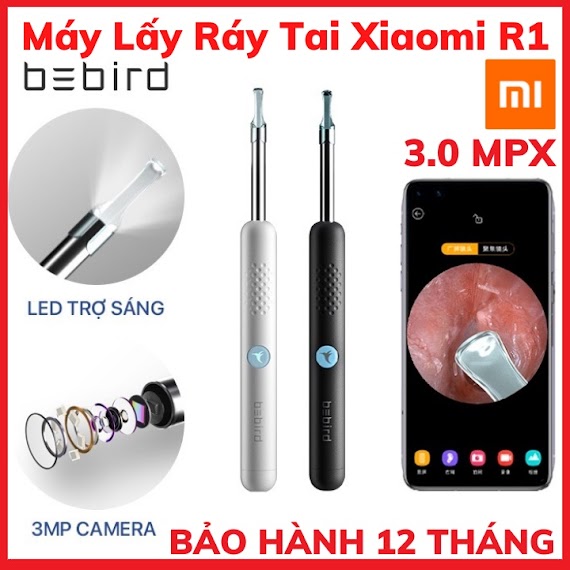 Dụng Cụ Lấy Ráy Tai Tích Hợp Camera Bebird R1 - Máy Lấy Ráy Tai Xiaomi Có Nội Soi - Hình Ảnh 3.0 Mpx - Bảo Hành 12 Tháng