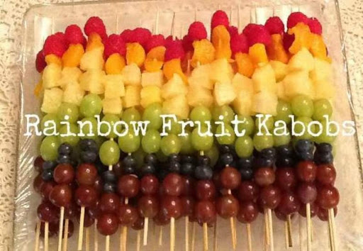 Healthy Summer Rainbow Fruit Kabobs