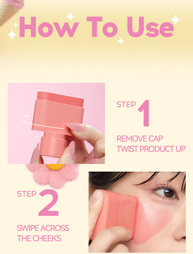 Title 3, Flat Tube Fruit Blush Stick 2 In 1 Natural Chee...