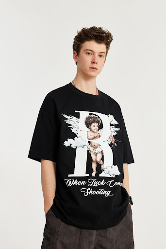 Title 2, Spring And Summer New Loose Cupid Luminous Prin...