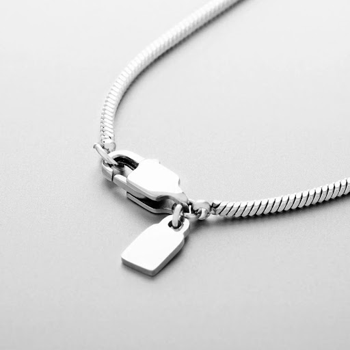 Title 7, Simple Cold Style Mens Snake Bone Necklace Squ...