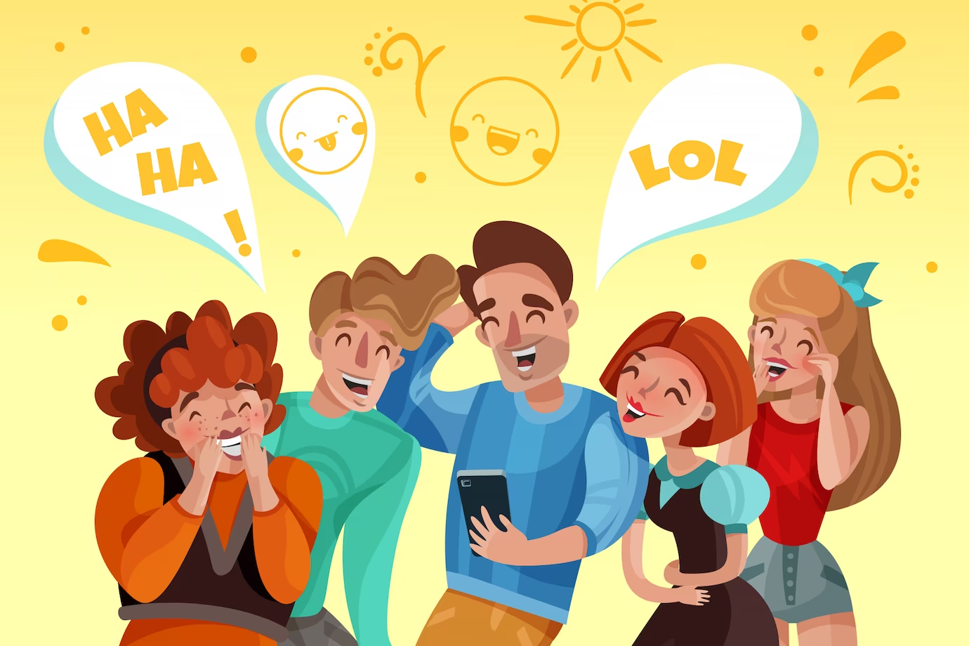People laughing at memes