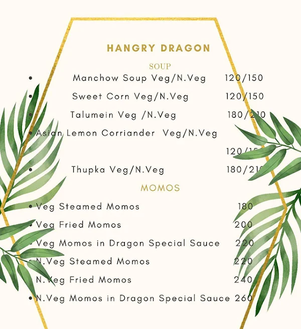 Hangry Dragon menu 