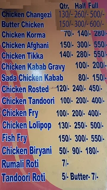 Delhi Chicken Darbar menu 