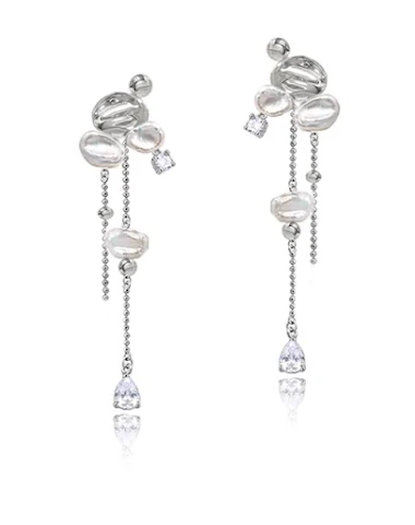 Boucles d'oreilles longues en perle - 0
