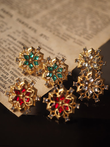 Title 5, Snowflake Ruby Antique Retro Earring Ear Clip V...