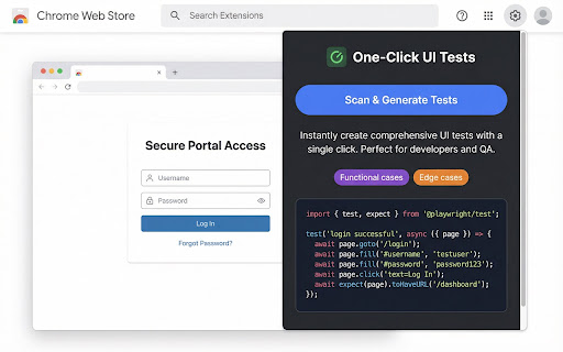One-Click UI Test Generator screenshot 1