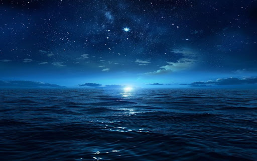 Night Sea and Lonely Stars wallpaper screenshot 1