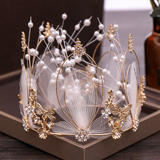 Title 2, Ladies Alloy Pearl Full Circle Bridal Crown Tia...
