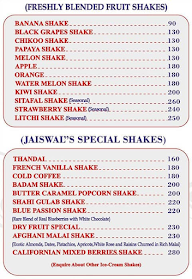 Jaiswal Juice Center menu 3