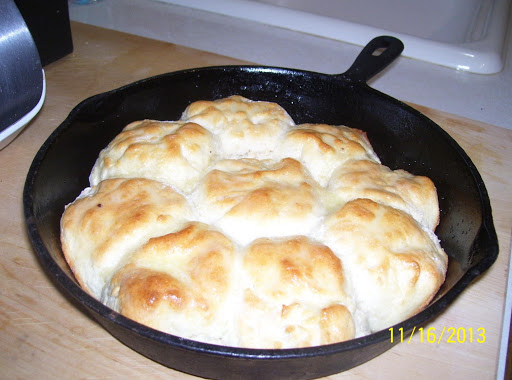 Iron Skillet Biscuits, good enough to eat for Breakfast or Dinner.