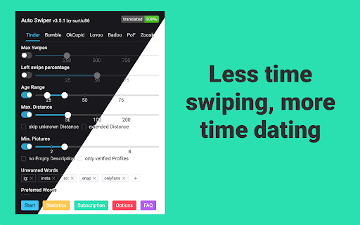 Auto Swiper for Tinder, Bumble and more!