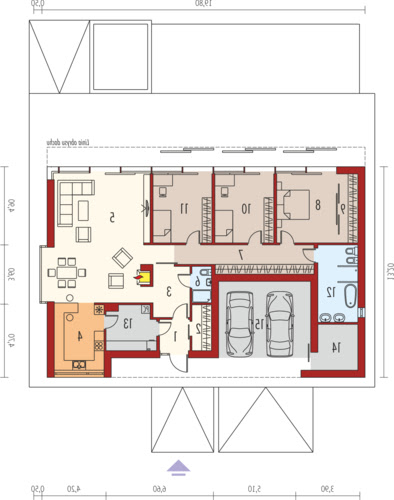 EX 7 z wiatą MULTI-COMFORT - Rzut parteru