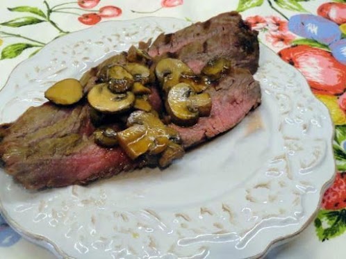 Marinated Flank Steak & Mushrooms