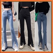 Quần Bò Jean Nữ Ống Loe Co Giãn Đứng Jeans Cạp Cao Cao Cấp Style Jeanhot_0102 Ms02