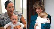 Meghan, Duchess of Sussex, with her son Archie in Cape Town in 2019, and Diana, Princess of Wales, with Prince Harry in Italy in 1985.