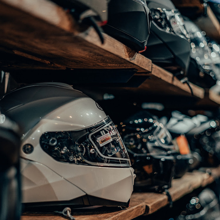 Motorbike helmets.