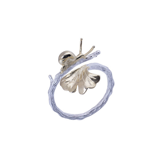 Title 5, S925 Silver Fashion Simple Apricot Leaf Ring, E...