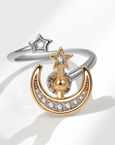 Anillo Giratorio de Estrella y Luna - 3