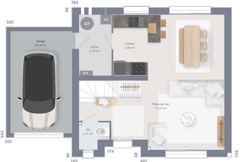  Vente Terrain + Maison - Terrain : 441m² - Maison : 80m² à Lille (59000) 