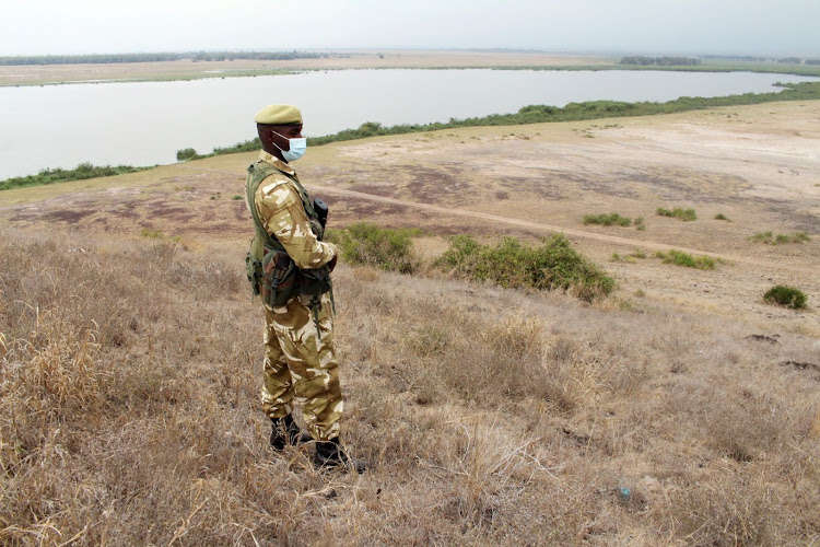 A KWS warden at the Amboseli National Park, Kajiado, on August 12.