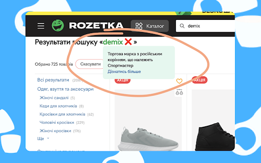 Boycott russian Brands +Список НАЗК