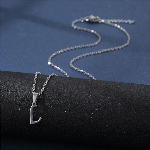 Title 12, Smooth Light Letter Collarbone Necklace. Enhanc...
