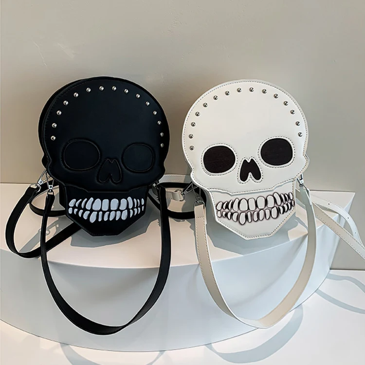 Bolsa de Ombro de Caveira de Halloween para Meninas Engraçada e Fofa Bolsa Mensageiro Criativa Crossbody Personalidade para Mulheres