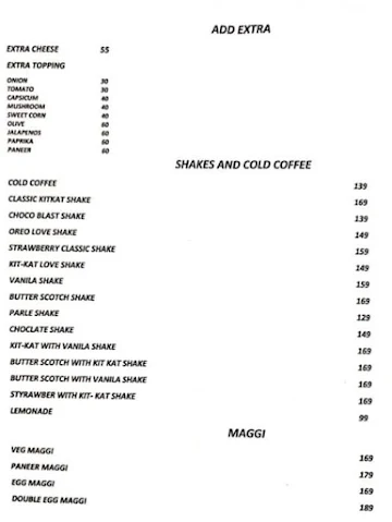 Ins - India Natural Shake menu 